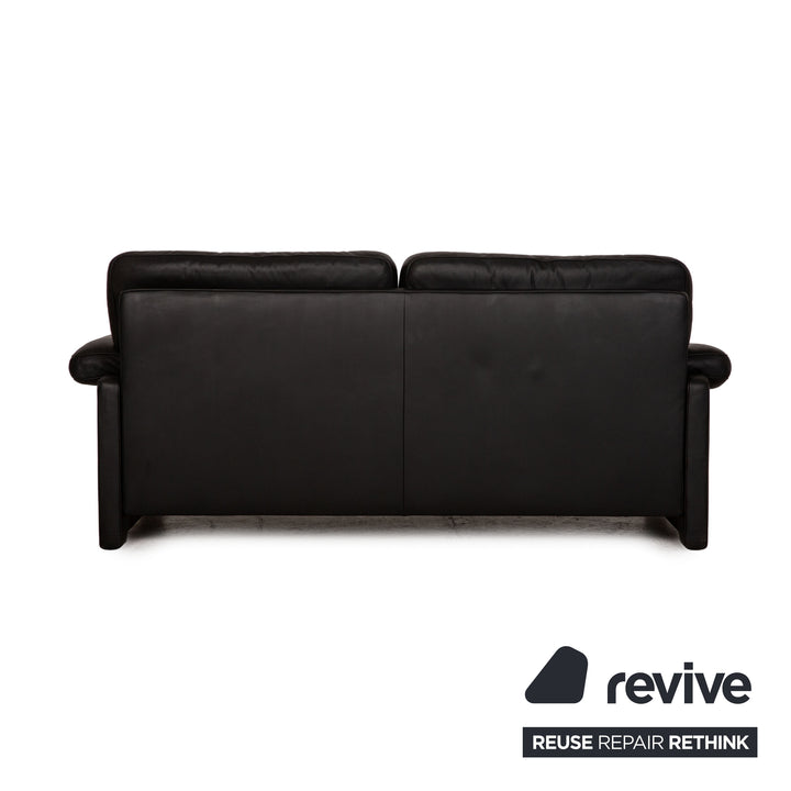 de Sede DS 70 Leder Sofa Garnitur Schwarz Dreisitzer Zweisitzer Sofa Couch