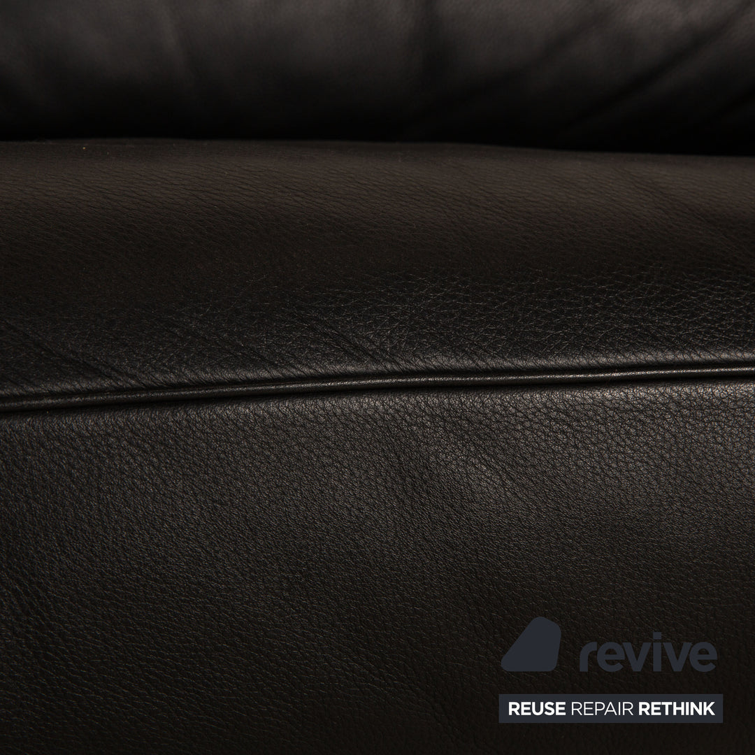 de Sede ds 70 Leather Two Seater Black Sofa Couch