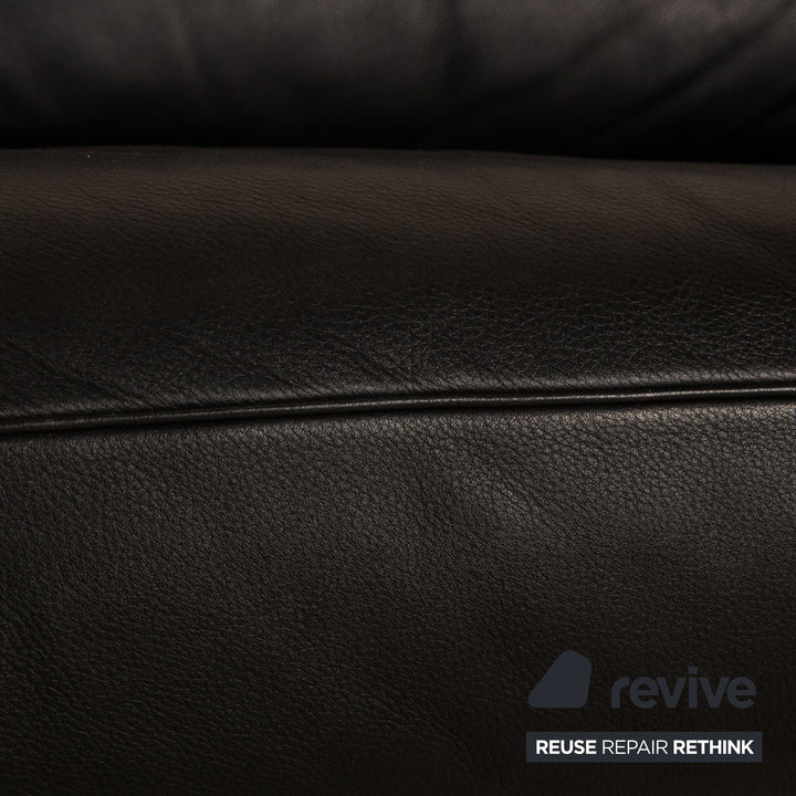 de Sede ds 70 Leather Two Seater Black Sofa Couch