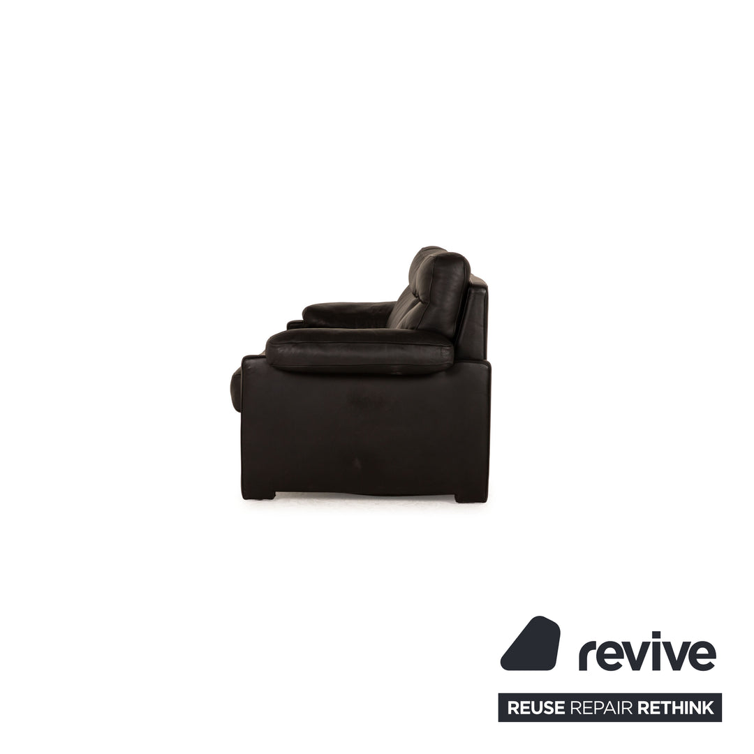 de Sede ds 70 Leather Two Seater Black Sofa Couch
