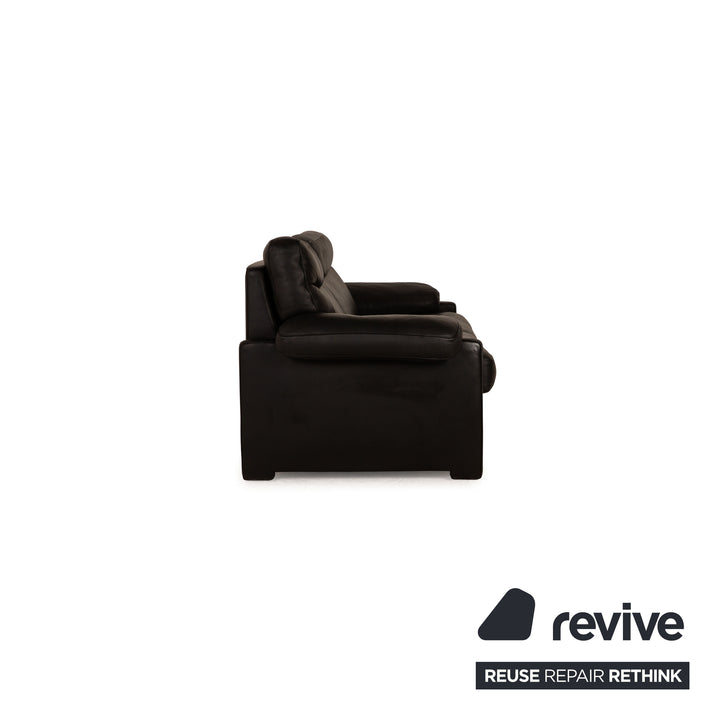 de Sede ds 70 Leather Two Seater Black Sofa Couch