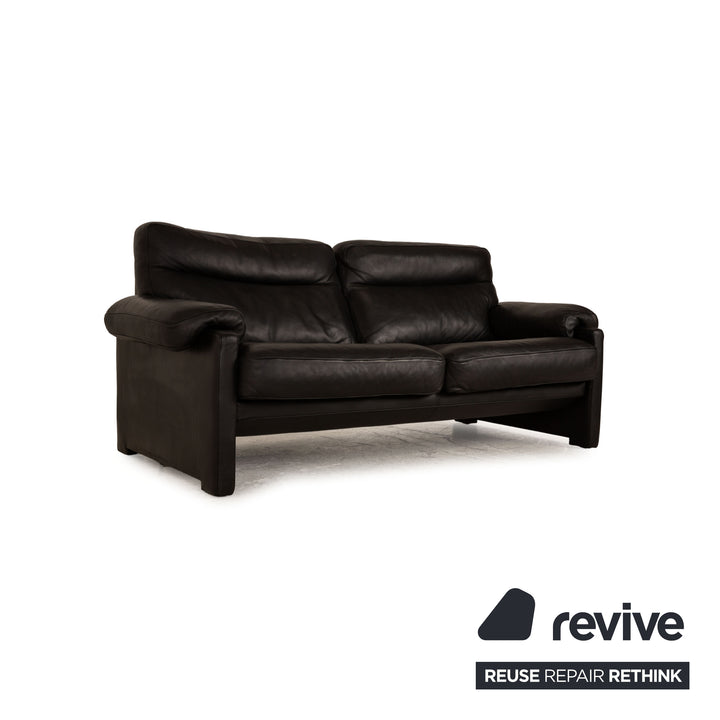de Sede ds 70 Leather Two Seater Black Sofa Couch