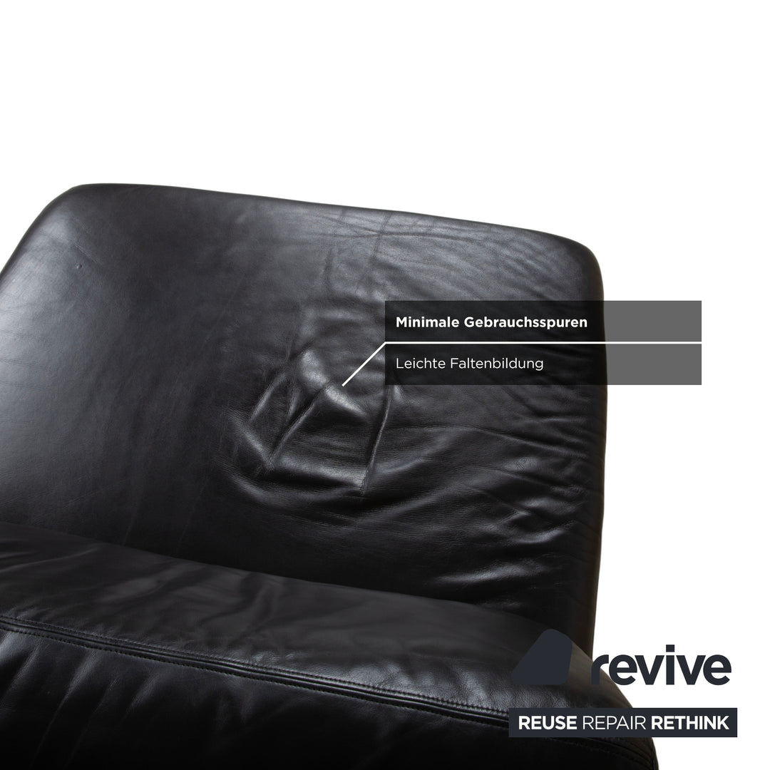 De Sede DS-76 Leder Sessel Schwarz manuelle Funktion Schlaffunktion