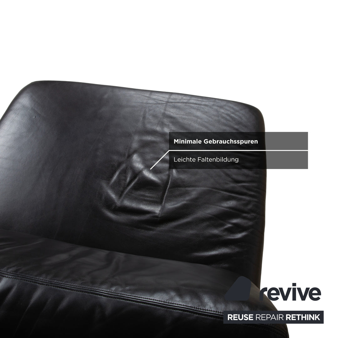 De Sede DS-76 Leder Sessel Schwarz manuelle Funktion Schlaffunktion