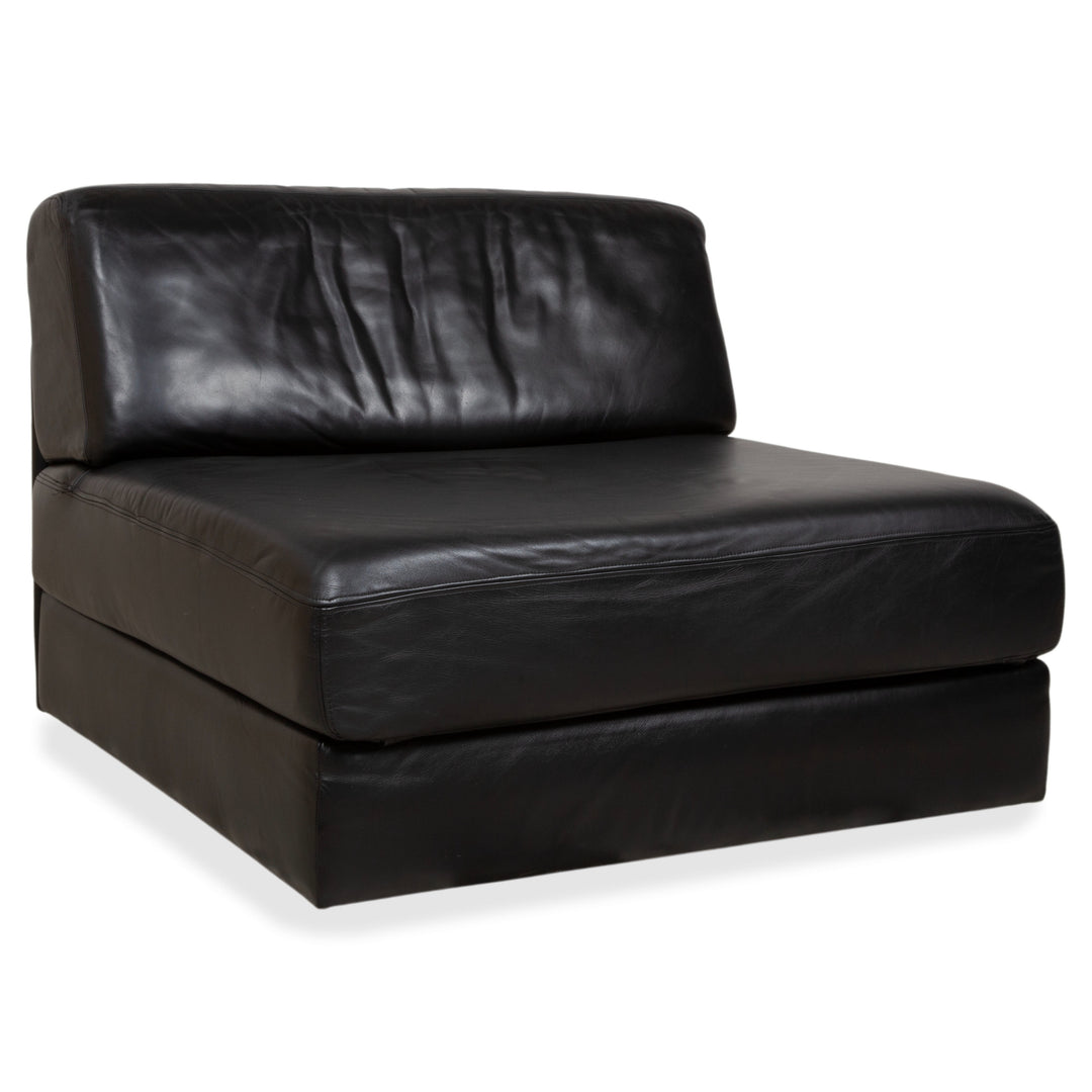 De Sede DS-76 Fauteuil en cuir noir Fonction manuelle Fonction couchage