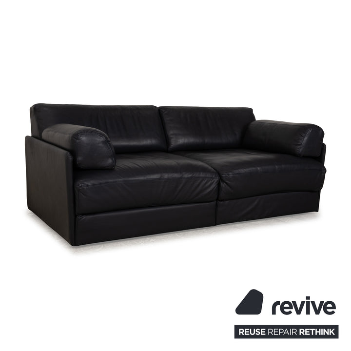 de Sede DS 76 Leder Zweisitzer Dunkelblau Sofa Couch Schlaffunktion