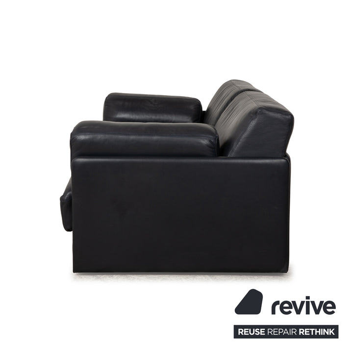 de Sede DS 76 Leder Zweisitzer Dunkelblau Sofa Couch Schlaffunktion