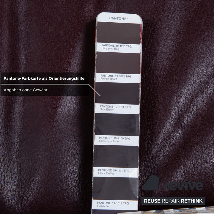 de Sede DS-76 Leder Zweisitzer Rot Bordeaux manuelle Funktion Sofa Couch