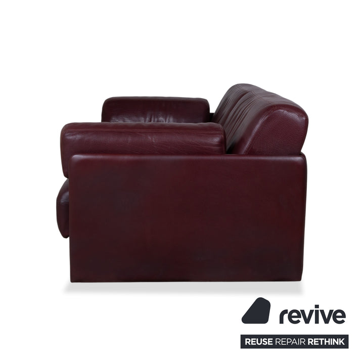 de Sede DS-76 Leder Zweisitzer Lila manuelle Funktion Sofa Couch