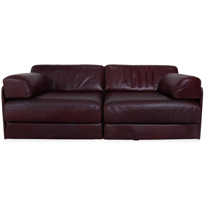 de Sede DS-76 Leder Zweisitzer Rot Bordeaux manuelle Funktion Sofa Couch