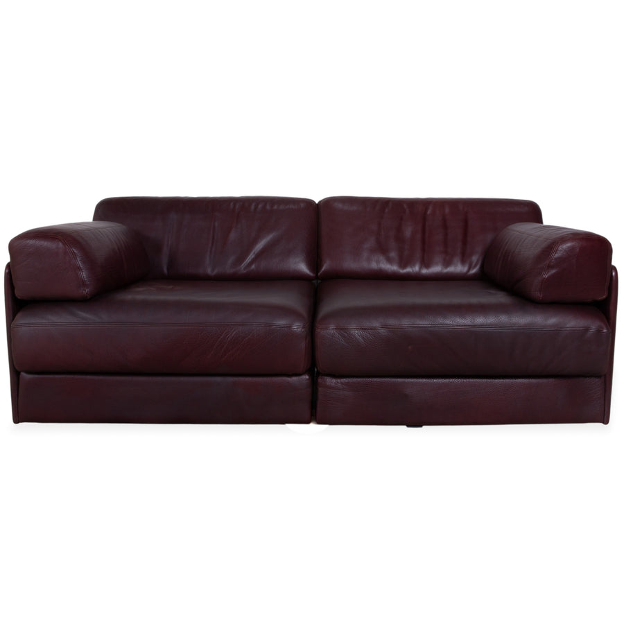 de Sede DS-76 Leder Zweisitzer Lila manuelle Funktion Sofa Couch