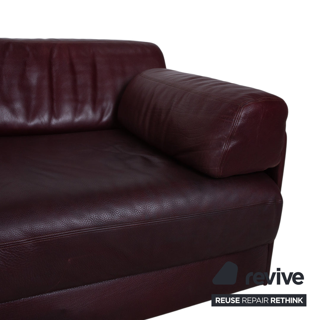 de Sede DS-76 Leder Zweisitzer Lila manuelle Funktion Sofa Couch