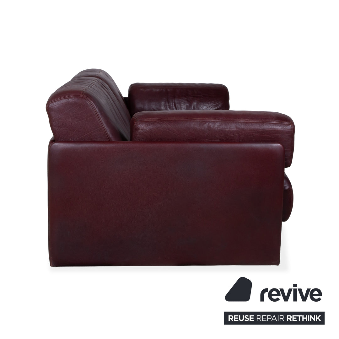 de Sede DS-76 Leder Zweisitzer Lila manuelle Funktion Sofa Couch