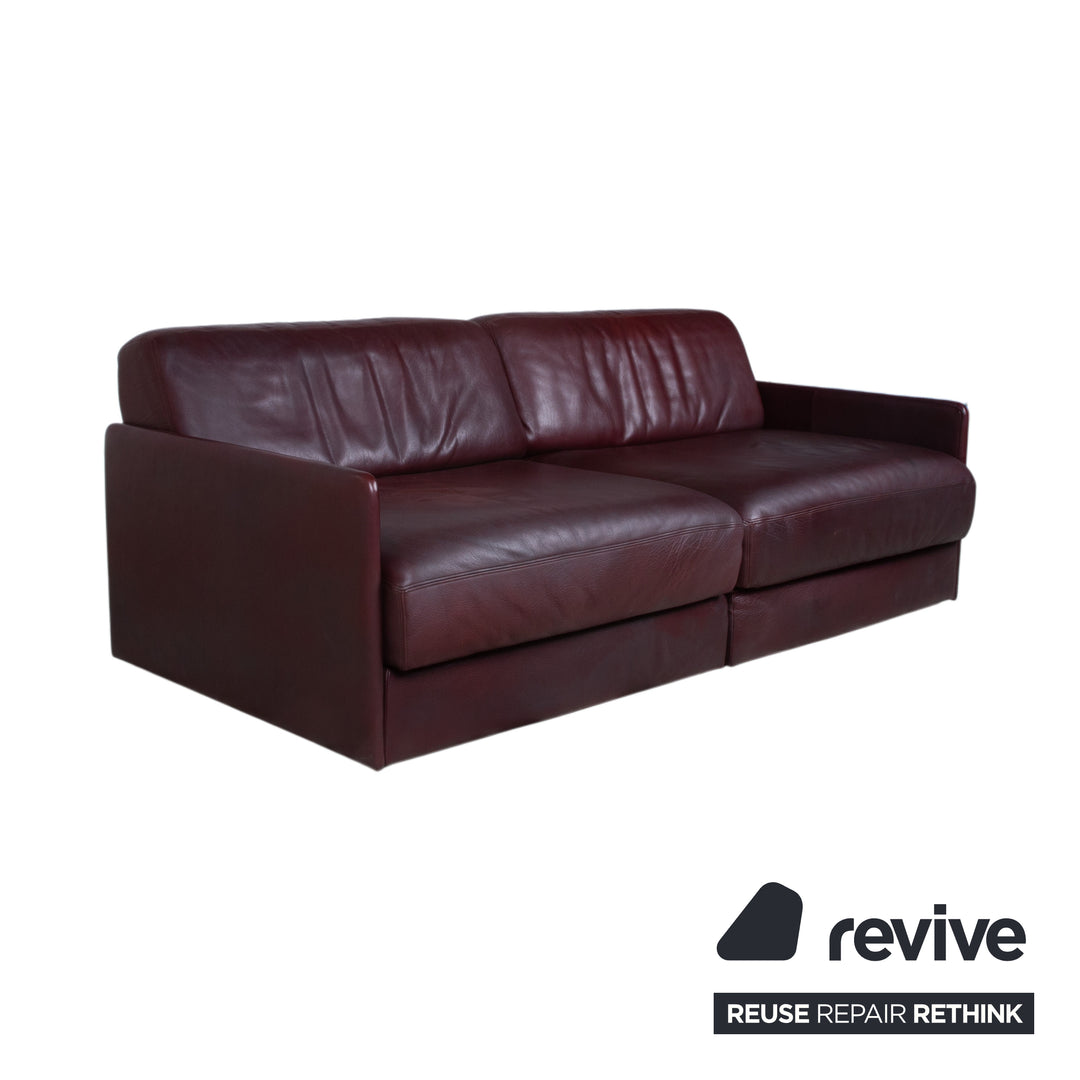 de Sede DS-76 Leder Zweisitzer Lila manuelle Funktion Sofa Couch