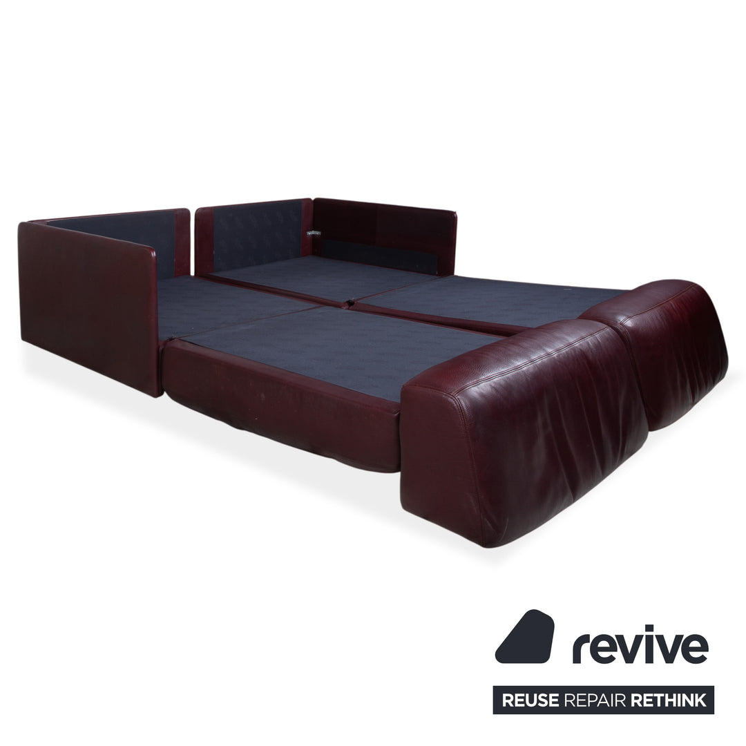 de Sede DS-76 Leder Zweisitzer Lila manuelle Funktion Sofa Couch