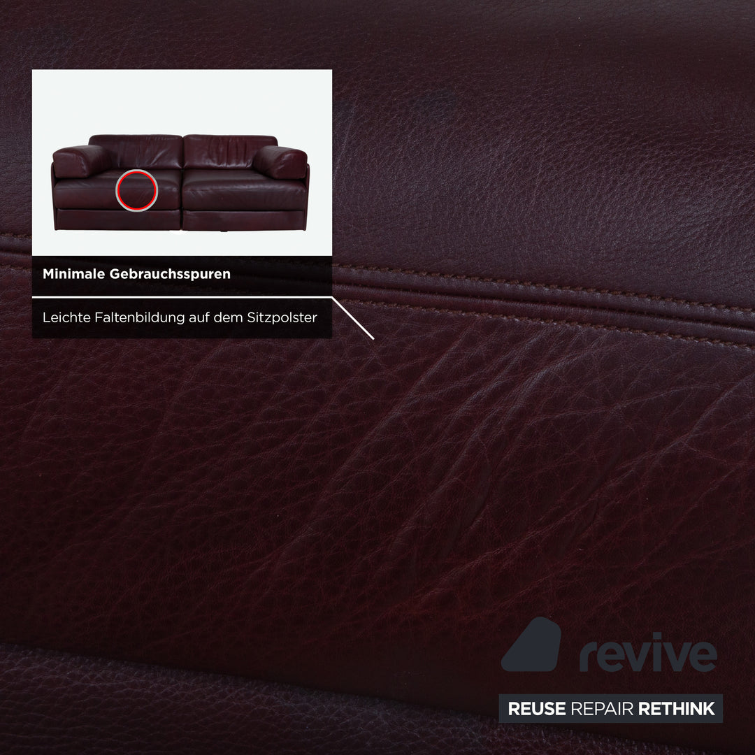 de Sede DS-76 Leder Zweisitzer Lila manuelle Funktion Sofa Couch