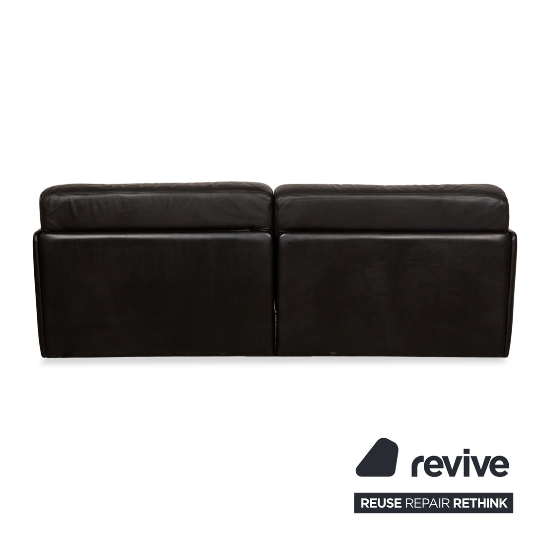 de Sede DS-76 Leder Zweisitzer Schwarz Sofa Couch manuelle Funktion