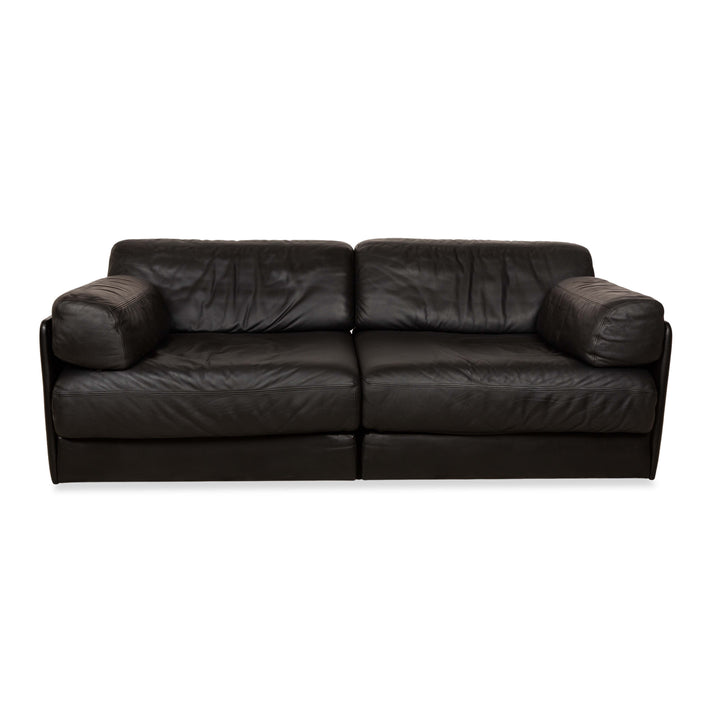 De Sede DS-76 Leder Zweisitzer Schwarz Sofa Couch manuelle Funktion