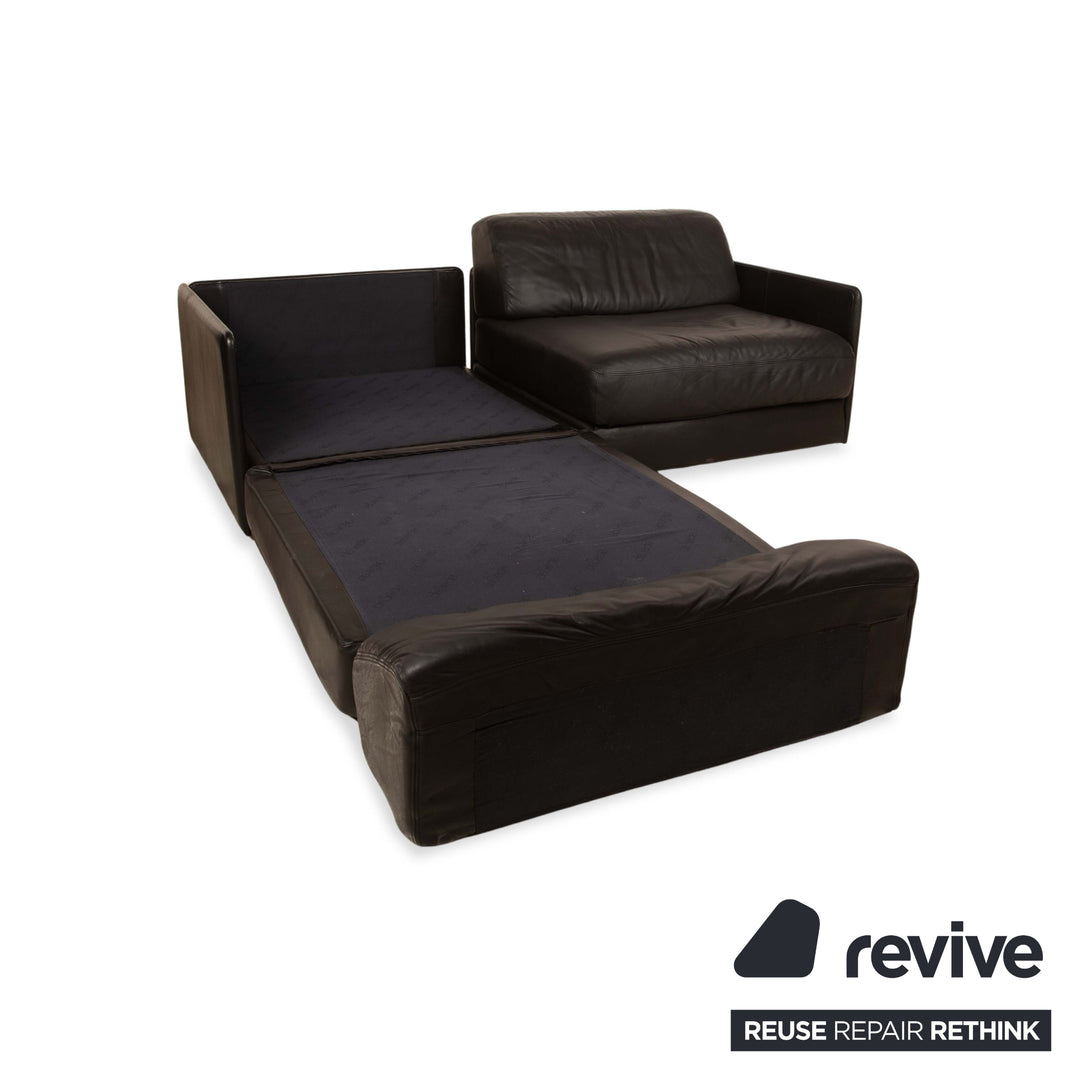de Sede DS-76 Leder Zweisitzer Schwarz Sofa Couch manuelle Funktion