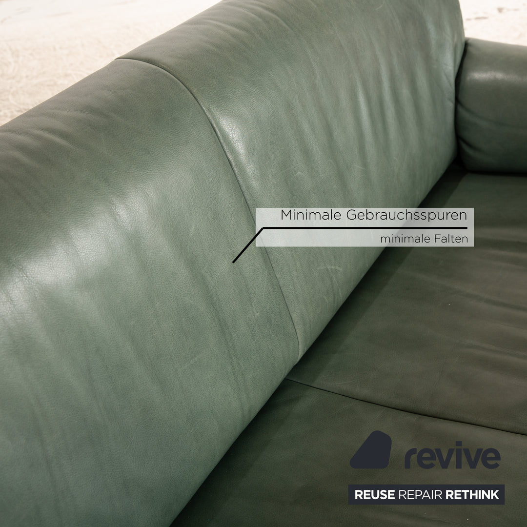 de Sede ds 90 leather three-seater green sofa couch by Anita Schmidt