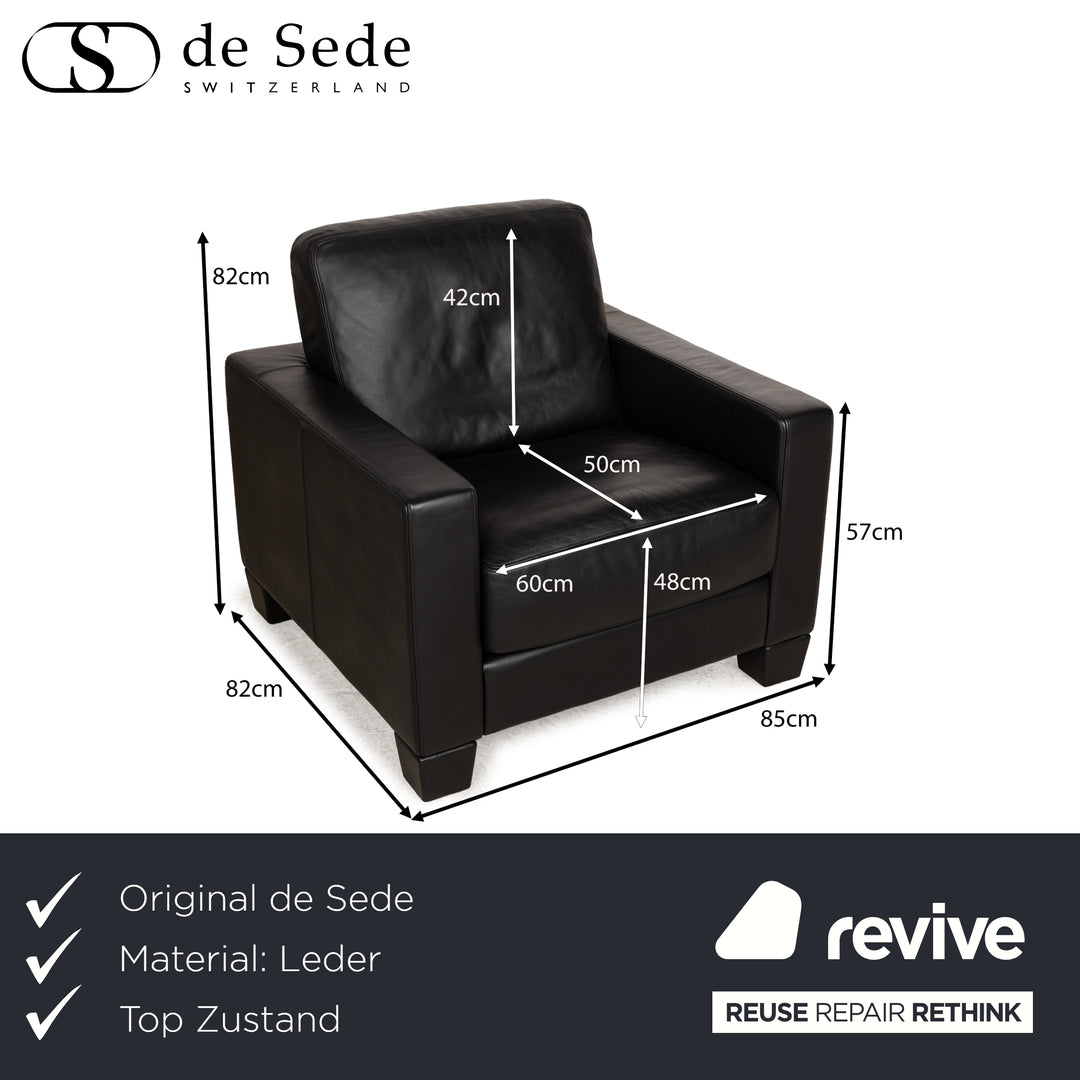 De Sede for WK Wohnen DS-17/WK 612 Leather Armchair Black