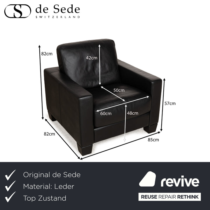 De Sede for WK Wohnen DS-17/WK 612 Leather Armchair Black
