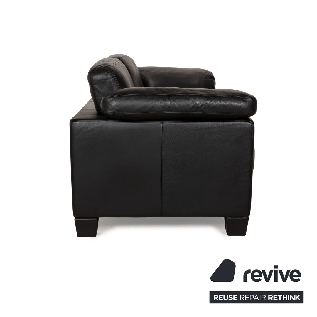 De Sede for WK Wohnen DS-17/WK 612 Sofa Set Leather Black Two-Seater Armchair Couch