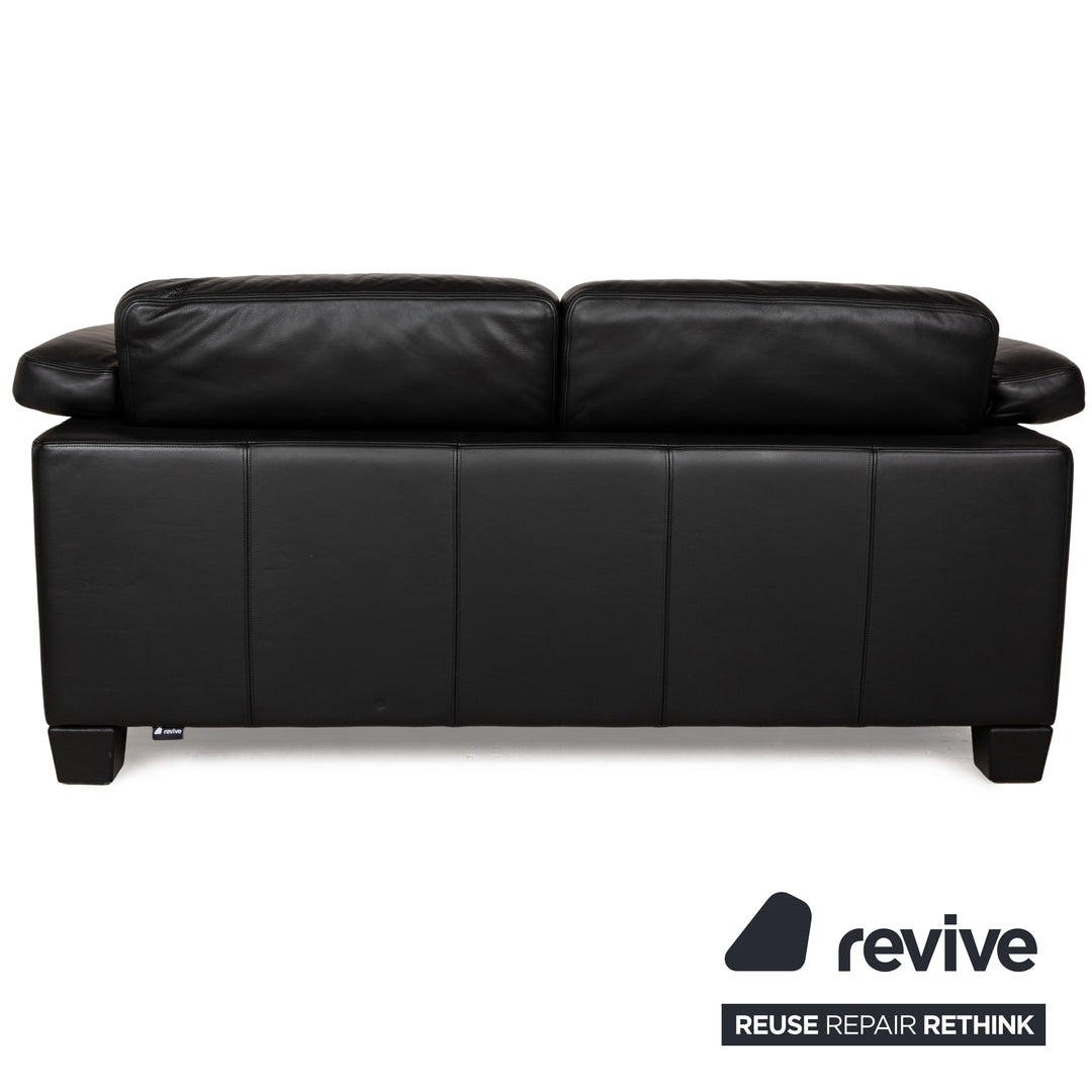 De Sede for WK Wohnen DS-17/WK 612 Sofa Set Leather Black Two-Seater Armchair Couch