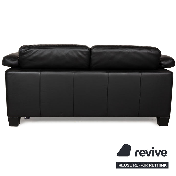 De Sede for WK Wohnen DS-17/WK 612 Sofa Set Leather Black Two-Seater Armchair Couch