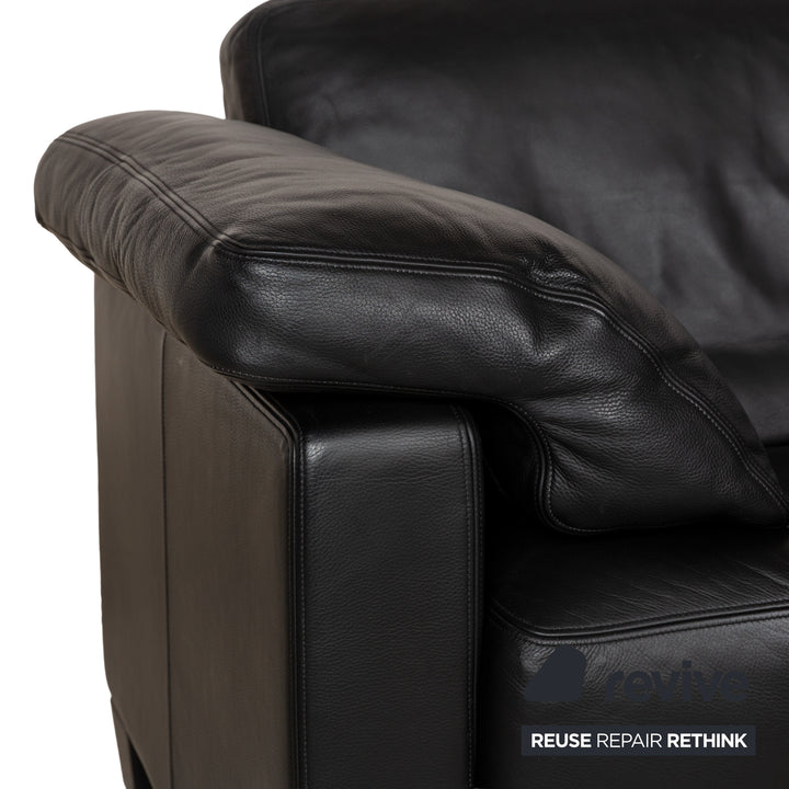 De Sede for WK Wohnen DS-17/WK 612 Sofa Set Leather Black Two-Seater Armchair Couch