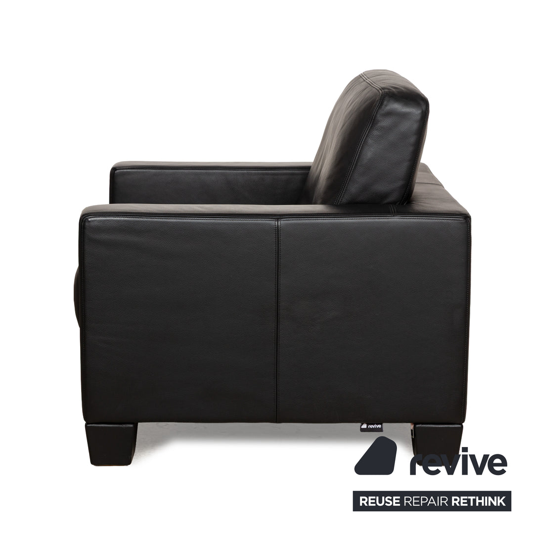 De Sede for WK Wohnen DS-17/WK 612 Sofa Set Leather Black Two-Seater Armchair Couch