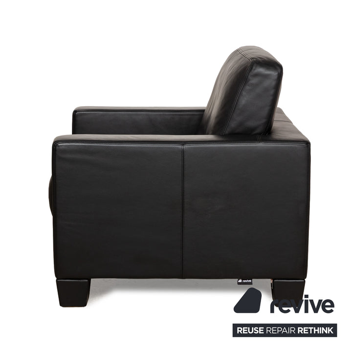De Sede for WK Wohnen DS-17/WK 612 Sofa Set Leather Black Two-Seater Armchair Couch