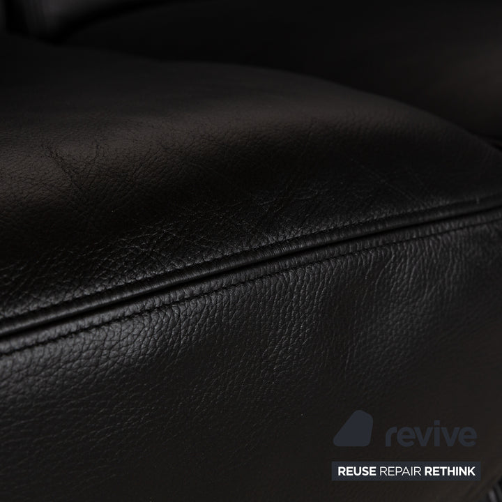 De Sede for WK Wohnen DS-17/WK 612 Sofa Set Leather Black Two-Seater Armchair Couch