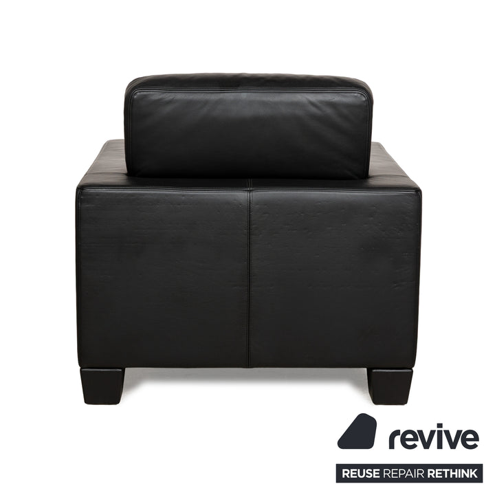 De Sede for WK Wohnen DS-17/WK 612 Sofa Set Leather Black Two-Seater Armchair Couch