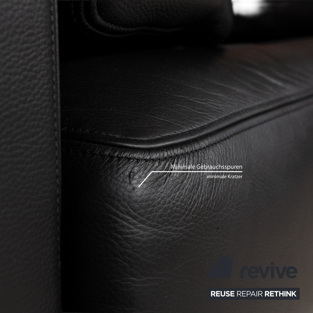De Sede for WK Wohnen DS-17/WK 612 Sofa Set Leather Black Two-Seater Armchair Couch