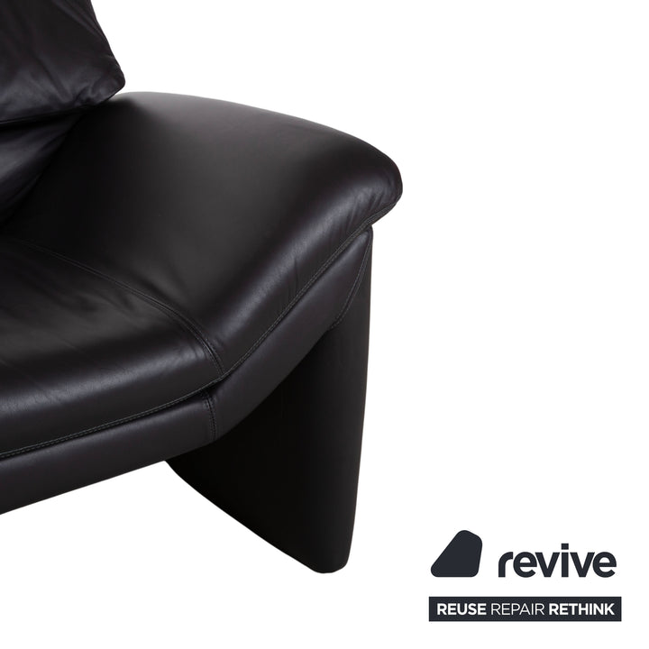 de Sede Hans Kaufeld Leather Two-Seater Dark Brown Manual Function Sofa Couch
