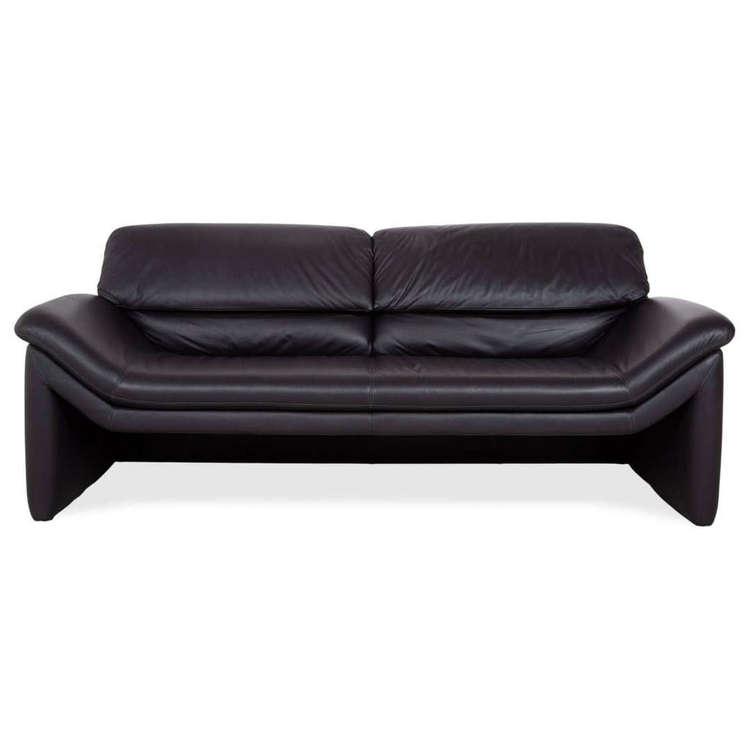 de Sede Hans Kaufeld Leather Two-Seater Black Manual Function Sofa Couch