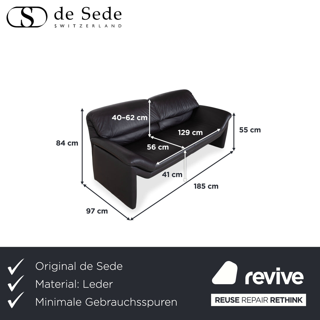 de Sede Hans Kaufeld Leder Zweisitzer Dunkelbraun manuelle Funktion Sofa Couch