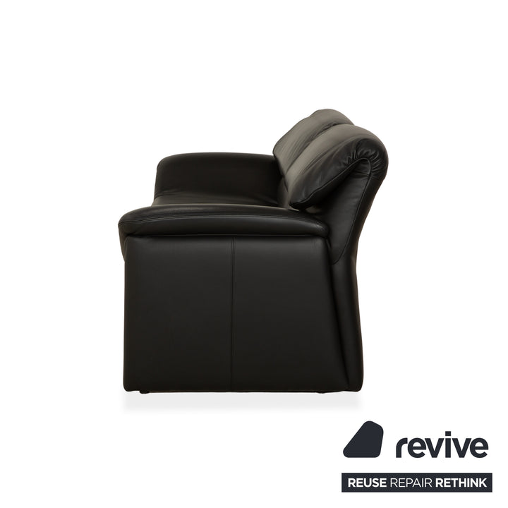 de Sede Hans Kaufeld Leder Zweisitzer Schwarz Sofa Couch Manuelle Funktion