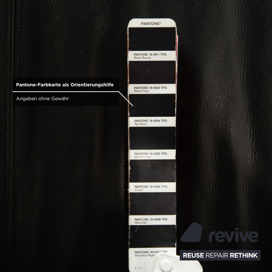 de Sede Hans Kaufeld Leather Two-Seater Black Sofa Couch Manual Function