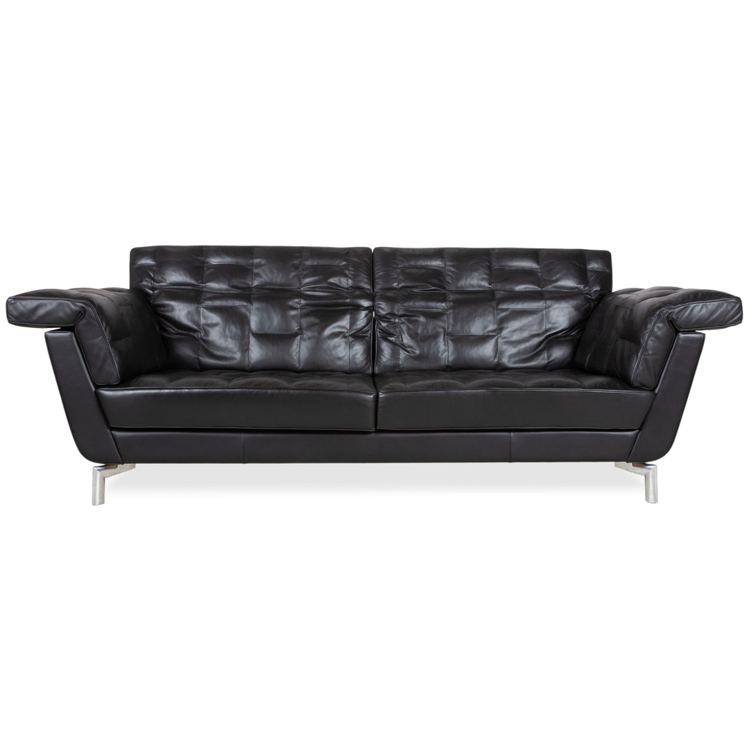 de Sede Leder Dreisitzer Schwarz Sofa Couch manuelle Funktion