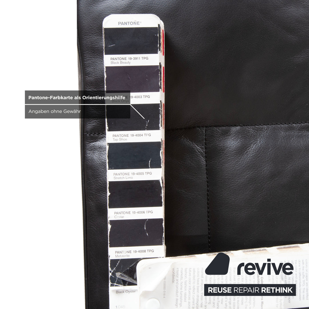 de Sede Leder Dreisitzer Schwarz Sofa Couch manuelle Funktion