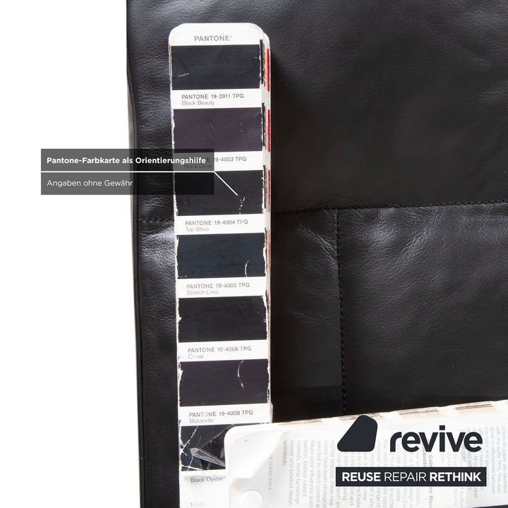 de Sede Leder Dreisitzer Schwarz Sofa Couch manuelle Funktion