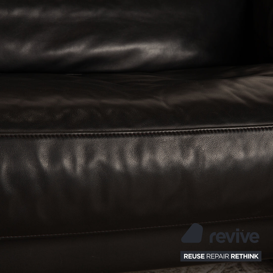 de Sede Leder Dreisitzer Schwarz Sofa Couch