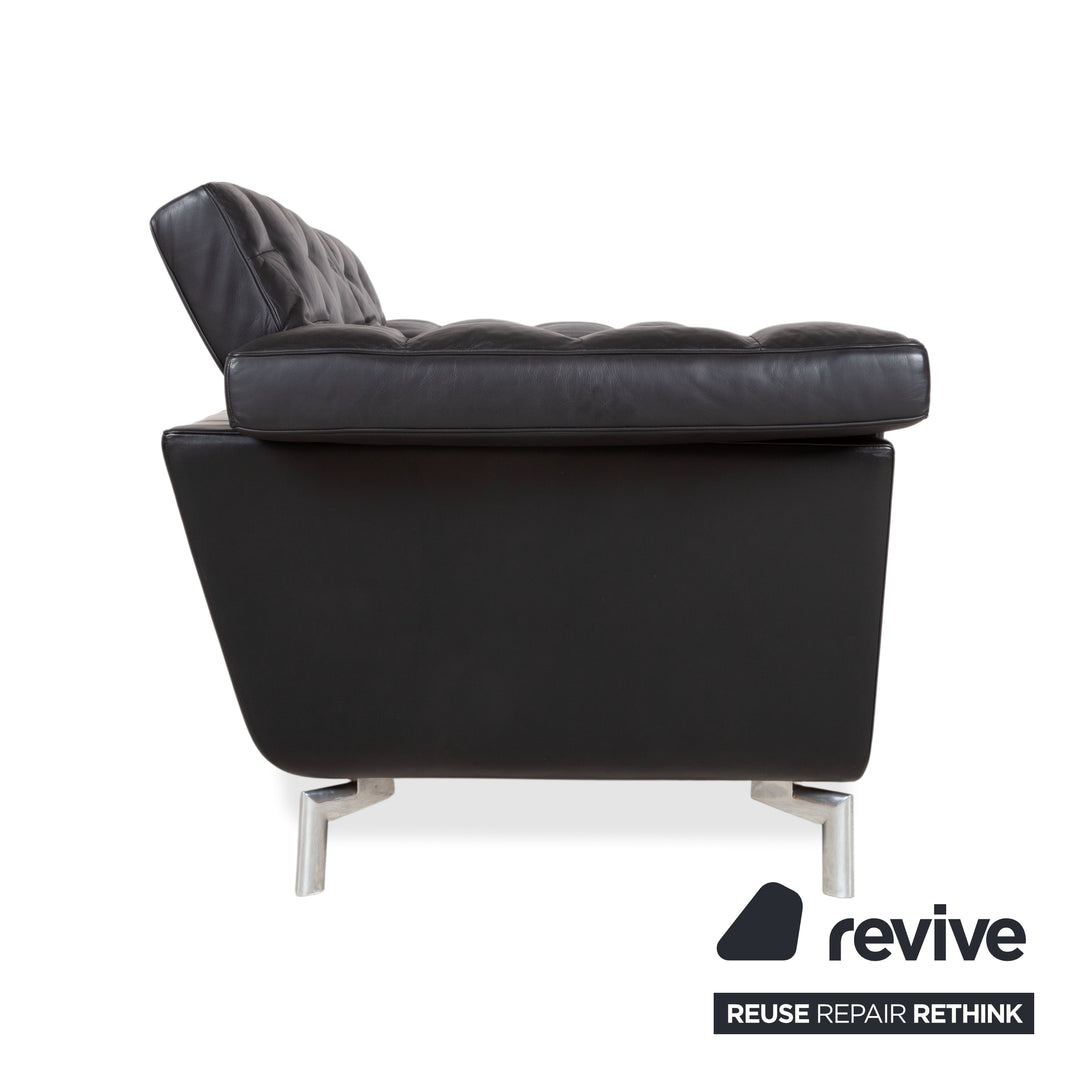 de Sede Leder Dreisitzer Schwarz Sofa Couch manuelle Funktion