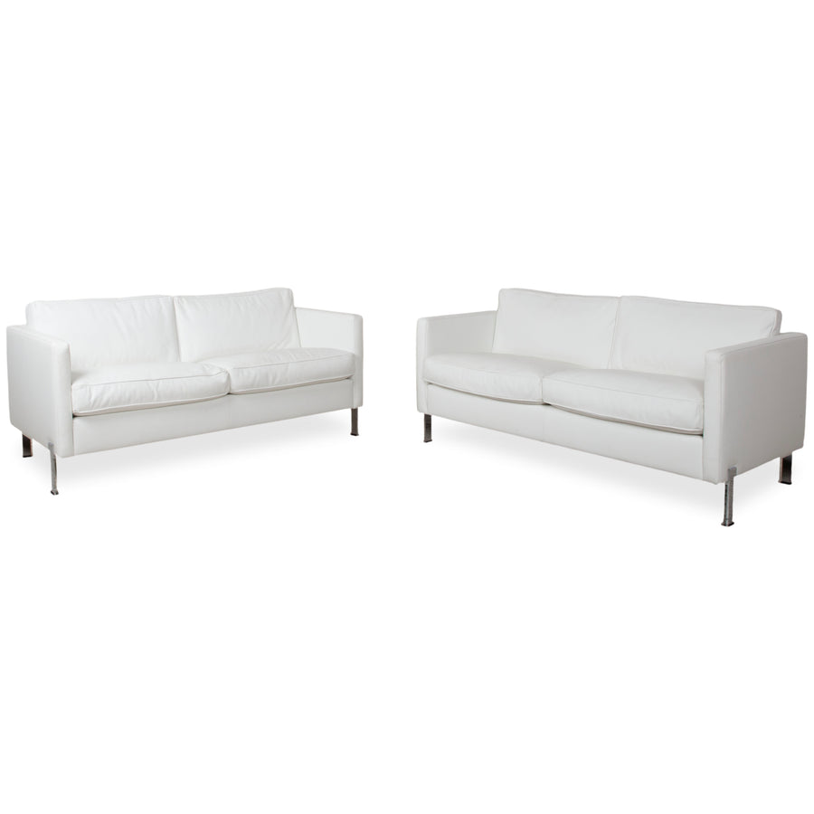 de Sede Leather Suite 2x Two-Seater White Cream Sofa Couch