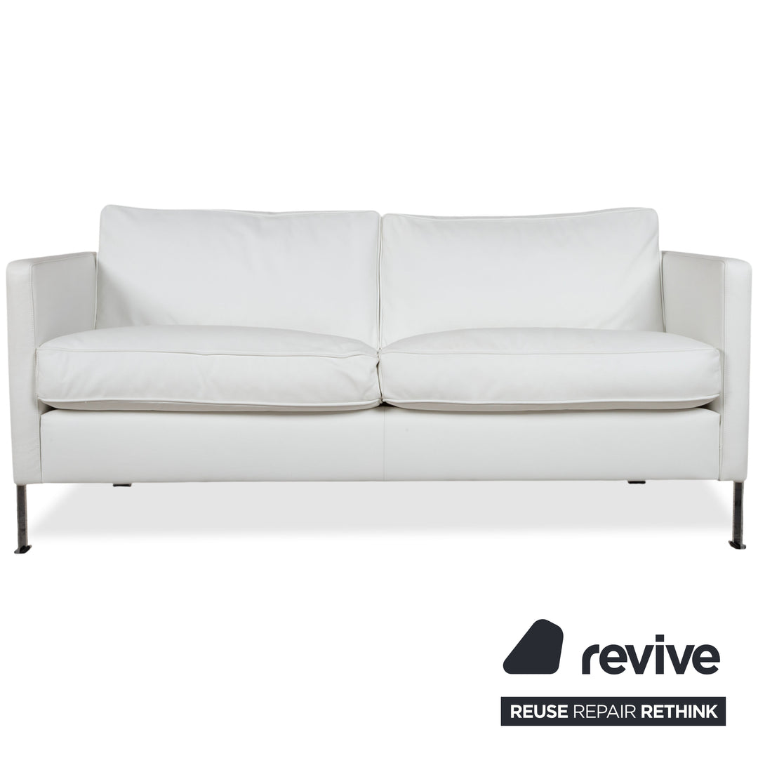 de Sede Leather Suite 2x Two-Seater White Cream Sofa Couch