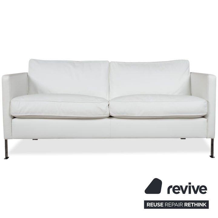 de Sede Leather Suite 2x Two-Seater White Cream Sofa Couch