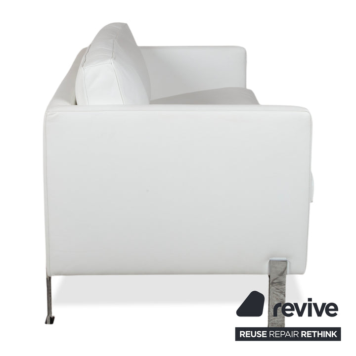 de Sede Leather Suite 2x Two-Seater White Cream Sofa Couch