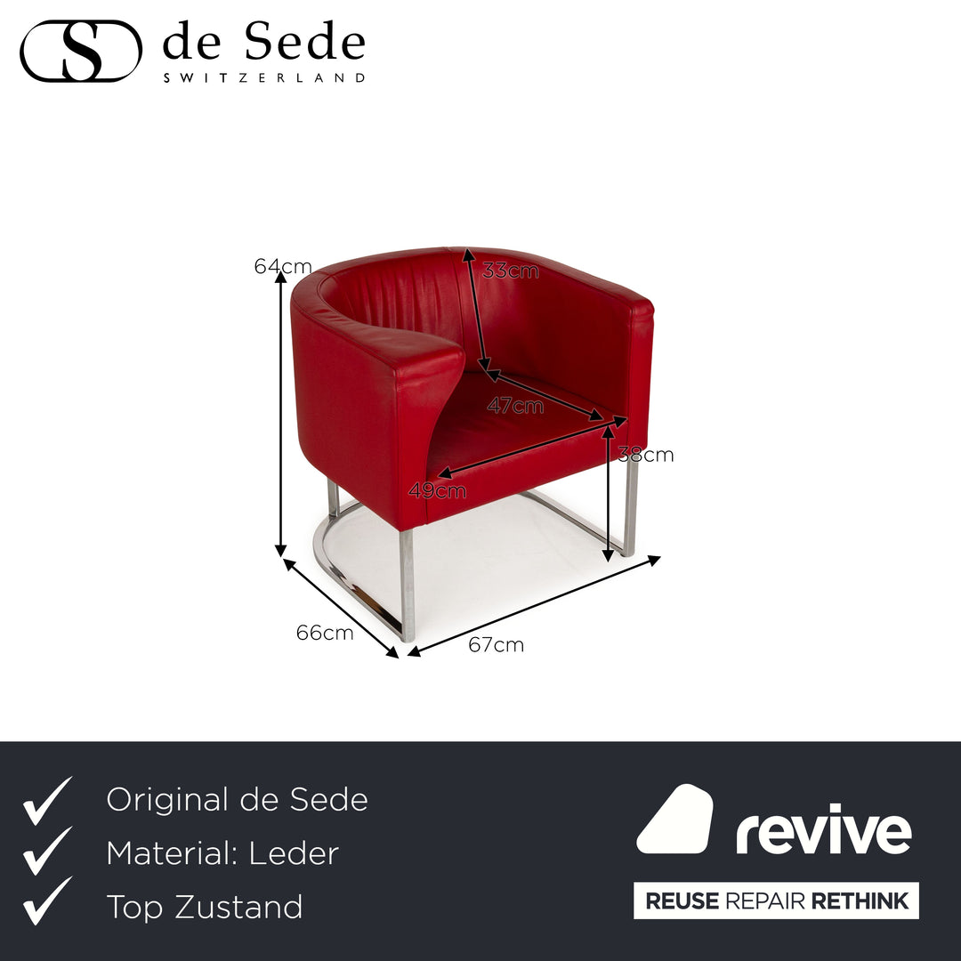 de Sede Leder Sessel Rot